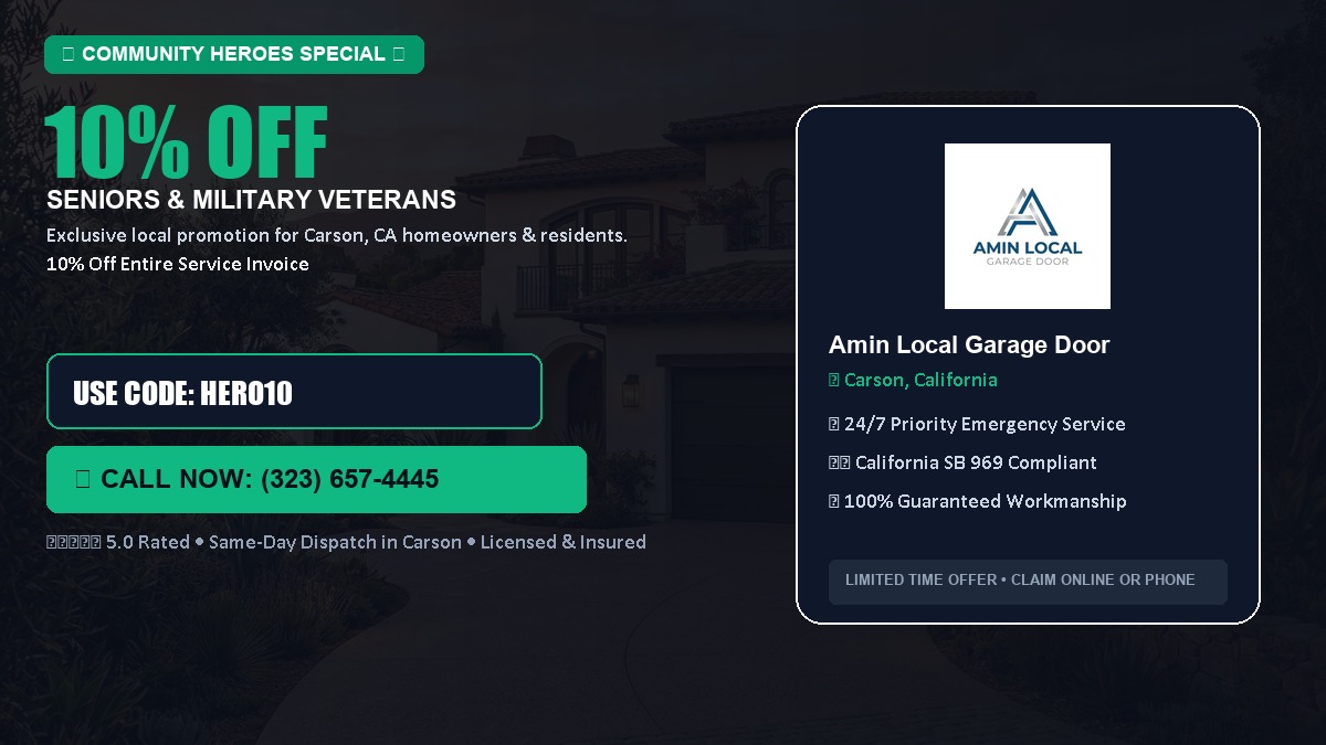 10% OFF Senior Citizens (65+) & Military / Veteran Community Discount in Carson, CA